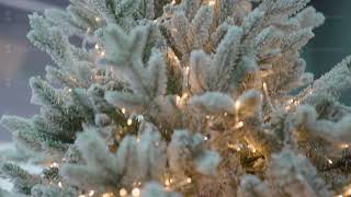 Artificial Christmas tree Christmas lights beautifully decorated Closeup of LED garland [upl. by Akiemaj137]