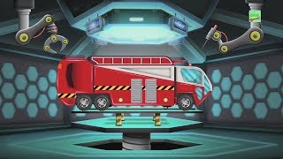 Future Fire Truck  Car Garage  Cartoon Car  Futuristic Remodel Vehicles For Children [upl. by Neryt]