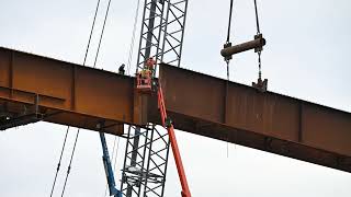 Pattullo Bridge Construction 7Jan2024 [upl. by Akinimod923]