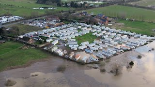 River Trent Torksey Lock Flooding Sunday 7th January 2024 By Drone [upl. by Annahsed]