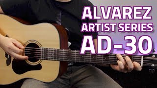 Alvarez Artist AD30 Dreadnought Acoustic  Overview amp Demo [upl. by Jacquetta]