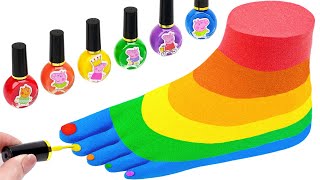 31 Minutes Satisfying Video l How To Make Rainbow Foot and Toenail From Color Kinetic Sand  ASMR [upl. by Narot]