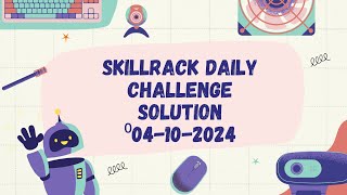 SKILLRACK DAILY CHALLENGEskillrackskillrackdailychallengepythonprogrammingeasysolutioneveryday [upl. by Anitnerolf]