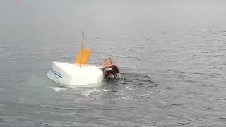 Righting a capsized sailing dinghy [upl. by Fritzsche]