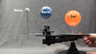 Phases of moon explained using an orrery [upl. by Nahtam664]