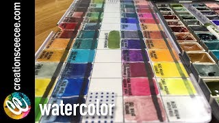 how to set up your watercolor palette  swatches [upl. by Alrahs910]