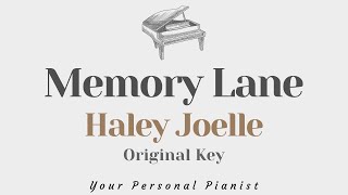 Memory Lane  Haley Joelle Original Key Karaoke  Piano Instrumental Cover with Lyrics [upl. by Crescin]