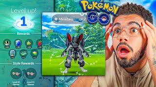 MEWTWO DE ARMADURA NO LEVEL 1… COMEÇE NA FRENTE DE TODOS… 🤯 pokemong [upl. by Crooks531]