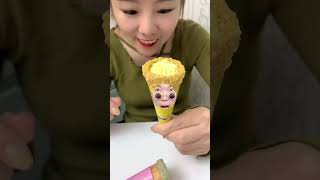 Cone ice cream 🥳mini wood toy wood working art skill shorts cartoon kids viral trending [upl. by Acireh849]