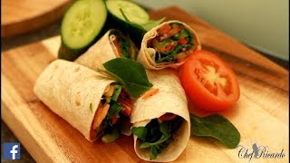 Vegan Vegetables Wraps  Recipes By Chef Ricardo [upl. by Eibot199]