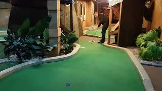 Paradise Island Adventure Golf Tiki Hut Trail course at the Trafford Centre Manchester 1 of 4 [upl. by Anomer]