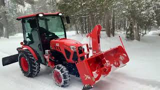 Kubota LX3310 with LX2963 Blowing 10” of Snow [upl. by Vachel]