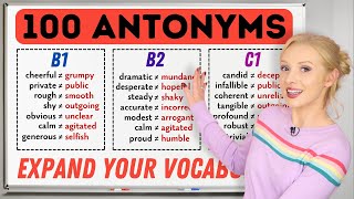 100 IMPORTANT Antonyms in English B1 B2 and C1 Level Vocabulary [upl. by Nolubez28]