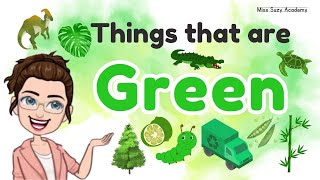 THINGS THAT ARE GREEN  Learning Colors for Kids  Green Color Objects [upl. by Anh707]