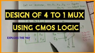 Design of 4 to 1 Mux using CMOS logic  Schematic diagram  Explore the way [upl. by Bonis]