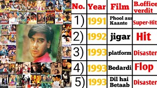 Ajay Devgan 19922024 all movies name list  Ajay Devgan All Movie List Hit And Flop [upl. by Halyak]