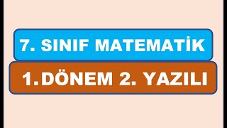 7 Sınıf Matematik 1 Dönem 2 Yazılı Soruları [upl. by Verney]