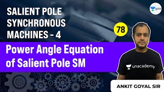 Lec 78  Salient Pole Synchronous Machines  Power Angle Equation of Salient Pole SM [upl. by Tarttan]