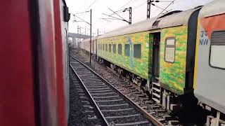 Sealdah New Delhi Rajdhani Express Dhanbad Howrah Coalfield Superfast Train Parallel Race amp Overtake [upl. by Anuqahs]