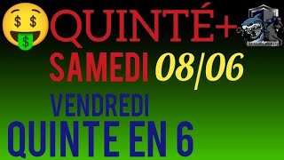 PRONOSTIC QUINTE DU JOUR SAMEDI 8 JUIN 2024 PMU [upl. by Nyllaf383]