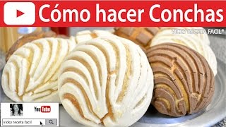 CÓMO HACER CONCHAS  VickyRecetaFacil [upl. by Church]