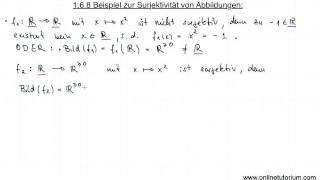 Beispiel Surjektivitaet von Abbildungen  Mathematik Video Vorlesung [upl. by Orapma]