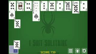 One Suit Spider Solitaire  Walkthrough [upl. by Arondel633]