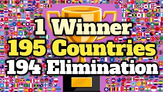 195 Countries amp 194 Elimination Marble Race Tournament in Algodoo  World Marble Race [upl. by Einama]