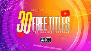 30 Free Titles for Davinci Resolve [upl. by Nevlin]