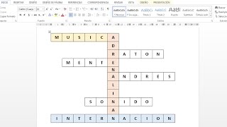 Como hacer un crucigrama en word 2013 [upl. by Abba]