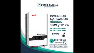 FIBRA ANDINA PERÚ INVERSORES MUST PV185048 VHM CONEXIÓN PARALELA MONOFÁSICO Y TRIFÁSICO 380N [upl. by Questa]