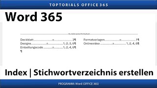 Index  Stichwortverzeichnis erstellen ganz einfach  Word 365 Tutorial [upl. by Paynter]