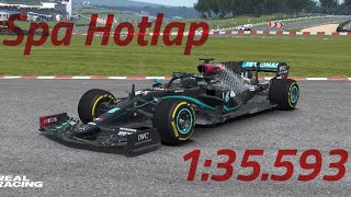 Mercedes W11 at Spa Hotlap  Real Racing 3 [upl. by Ingemar858]