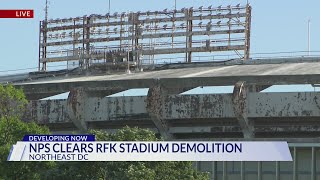 National Park Service RFK Stadium cleared for demolition [upl. by Hanus]