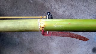 Diy slingshot  How to Create a powerful Bamboo slingshot [upl. by Nodyarb]