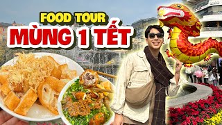 FOOD TOUR MÙNG 1 TẾT HÀ NỘI  Ăn cháo sườn cô Là bún cá sâm cây si không khí Tết Hà Nội [upl. by Memberg]