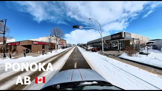 Ponoka Downtown driving tour winter 2023  Ponoka 2023 Alberta 🇨🇦 [upl. by Legnaleugim497]