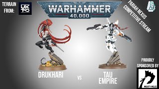 Skysplinter Drukhari Vs Kauyon Tau Pariah Nexus Battle Report [upl. by Eat964]