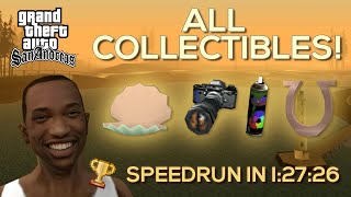 GTA San Andreas Speedrun  All Collectibles in 12726 Former World Record [upl. by Egarton]