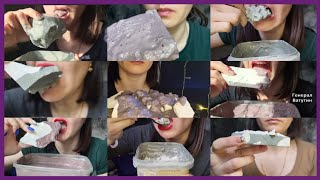 ASMR CHALK COATED WITH BLUE UZBEK AND ASTANA VIOLET PASTE CRUNCH BY chalkzan751 [upl. by Ardnasal]