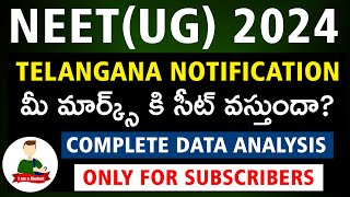 NEET UG 2024 Telangana Counselling Notification Complete Data Analysis  MBBS Seat Probability [upl. by Ahsinyt]