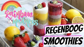 GEZONDE REGENBOOG SMOOTHIES RECEPT  RAINBOW MADNESS [upl. by Yoccm]