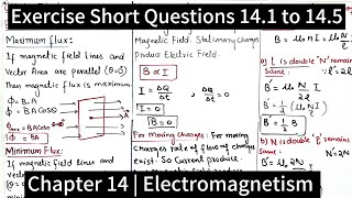 Exercise Short Questions 141 to 145  Chapter 14  Electromagnetism  Class 12 Physics [upl. by Sands640]