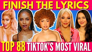 FINISH THE LYRICS  Most Popular Viral TikTok Songs 20212023📀MEGA CHALLENGE📢🎵 [upl. by Ainorev]