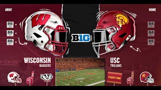 WISCONSIN BADGERS vs USC TROGANS  FULL GAME Sim  PS5  GAMEPLAY  DYNASTY cfb25 ncaaf [upl. by Bilat]