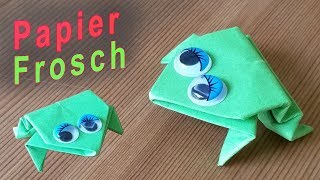 Frosch aus Papier falten  Origami springt Projekt [upl. by Enomrej802]