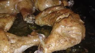 Using gas cooker to grill chicken thighs [upl. by Ahsocin]