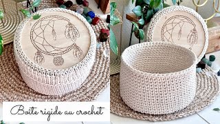 Comment faire une boite au crochet  🧶 RIGIDE Débutant Tuto Tricoton estampe en bois Lou Passion [upl. by Darrej]