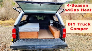 Ultimate DIY 4 Season Truck Bed Camper  My Chevy Silverado Truck Bed Camper with Propane Heater [upl. by Anaig]