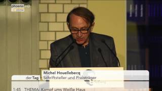 Verleihung FrankSchirrmacherPreis Michel Houellebecq vom 26092016 [upl. by Lutim143]